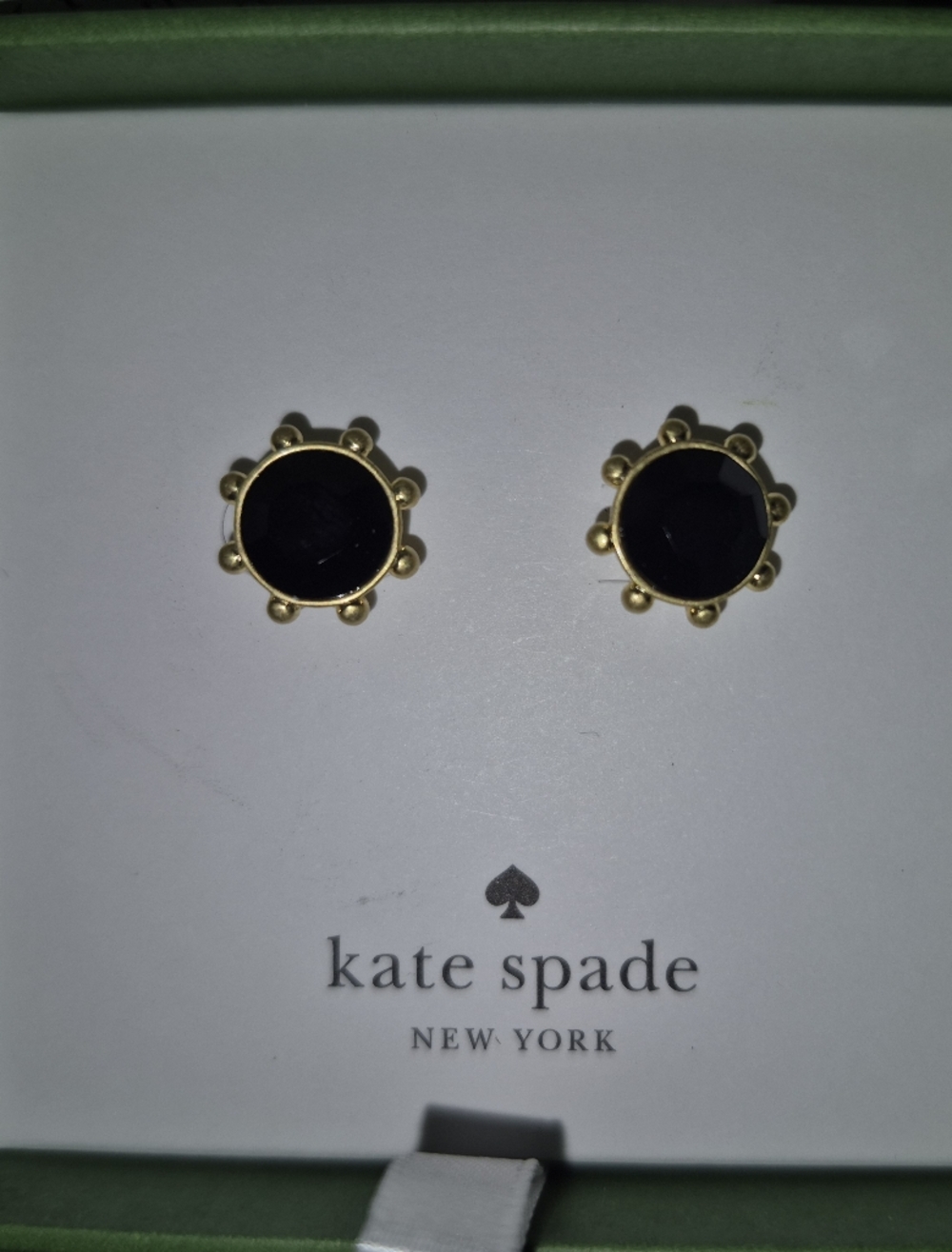 Kate Spade Black and Gold Sunburst "Flying Colors" Stud Earrings-BNWT! - Picture 2 of 4